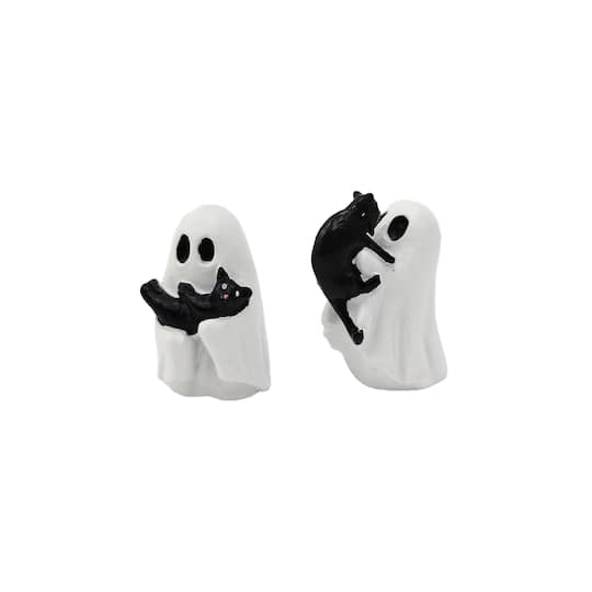 Michaels, Mini Ghost with Black Cat Set by Ashland® – Category: Halloween Miniatures